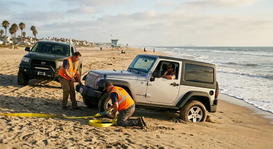 How to Get a Car Unstuck From Sand in Huntington Beach (Bolsa Chica Recovery Guide)